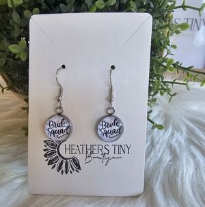 Bride Squad Earrings Handmade Bridal Party Bridesmaids Maid Of Honor Matching